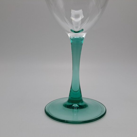 Luminarc Green Stem Glass Goblet Elegant Clear Glassware France - Picture 2 of 9